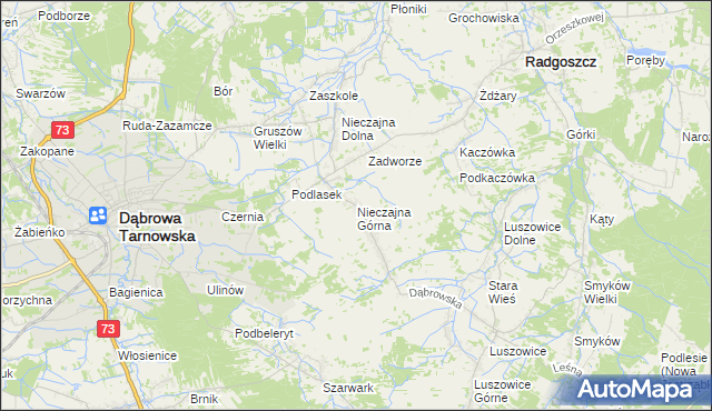 mapa Nieczajna Górna, Nieczajna Górna na mapie Targeo