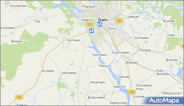 mapa Nochówko, Nochówko na mapie Targeo