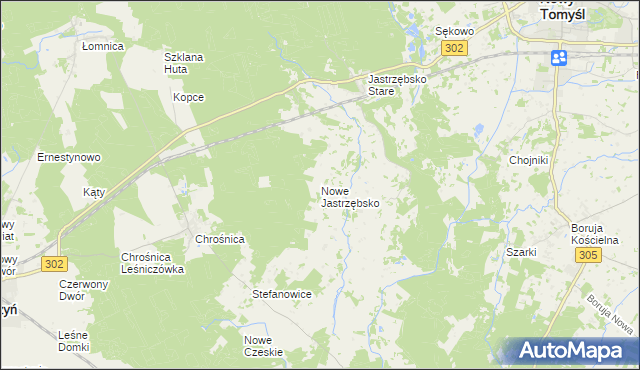 mapa Nowe Jastrzębsko, Nowe Jastrzębsko na mapie Targeo