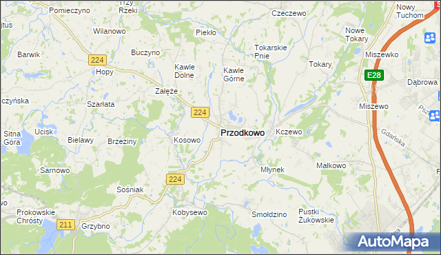 mapa Przodkowo, Przodkowo na mapie Targeo