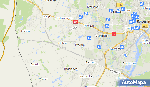 mapa Przylep, Przylep na mapie Targeo