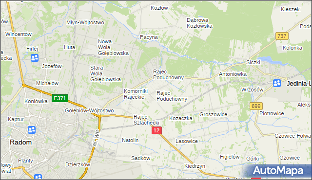 mapa Rajec Poduchowny, Rajec Poduchowny na mapie Targeo