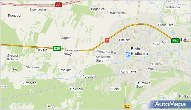 mapa Sławacinek Stary, Sławacinek Stary na mapie Targeo