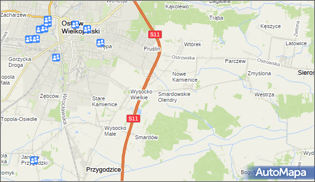 mapa Smardowskie Olendry, Smardowskie Olendry na mapie Targeo