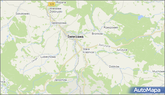 mapa Stara Kraśnica, Stara Kraśnica na mapie Targeo