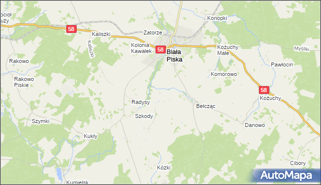 mapa Szkody-Kolonia, Szkody-Kolonia na mapie Targeo