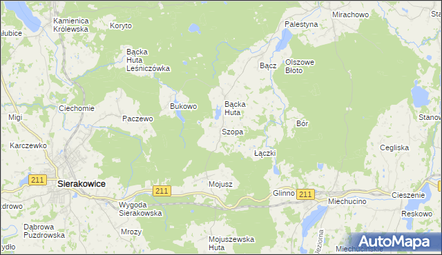 mapa Szopa, Szopa na mapie Targeo