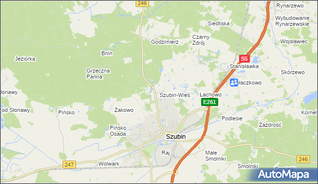mapa Szubin-Wieś, Szubin-Wieś na mapie Targeo