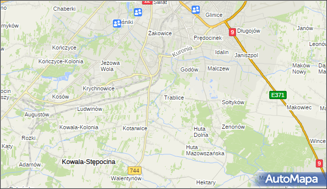 mapa Trablice, Trablice na mapie Targeo