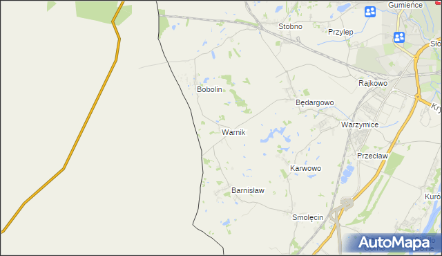 mapa Warnik, Warnik na mapie Targeo