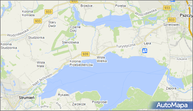 mapa Wisła Wielka, Wisła Wielka na mapie Targeo
