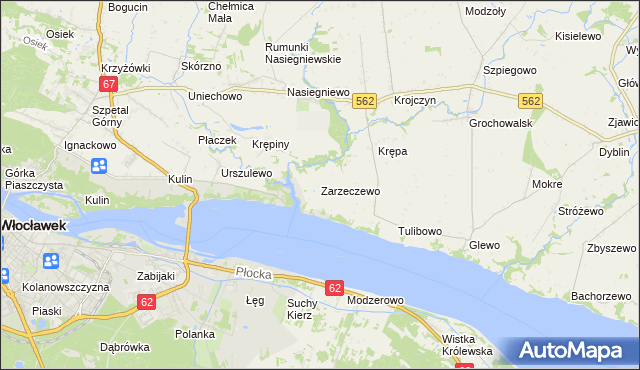 mapa Zarzeczewo, Zarzeczewo na mapie Targeo