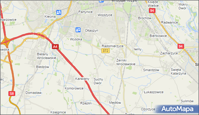 mapa Biestrzyków, Biestrzyków na mapie Targeo