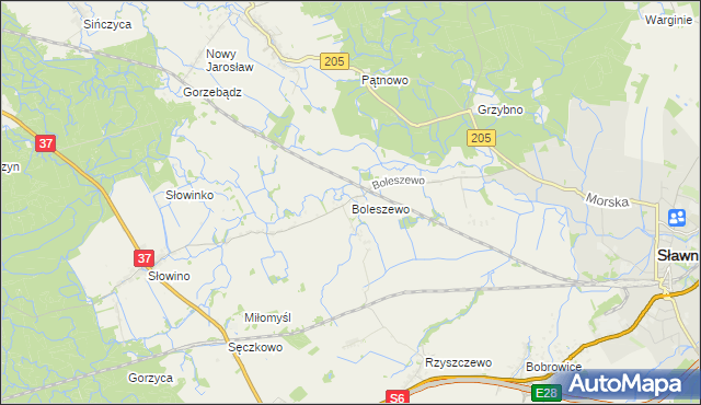 mapa Boleszewo, Boleszewo na mapie Targeo