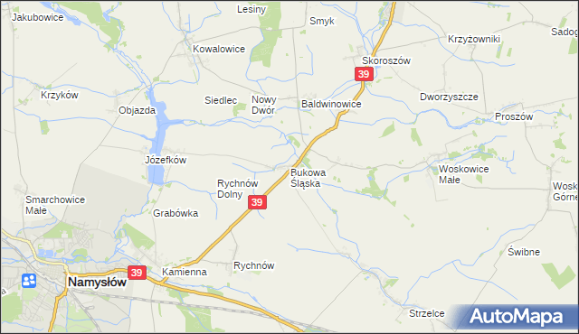 mapa Bukowa Śląska, Bukowa Śląska na mapie Targeo