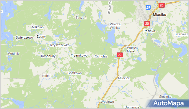 mapa Cicholas, Cicholas na mapie Targeo