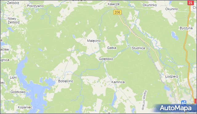 mapa Gołębsko, Gołębsko na mapie Targeo