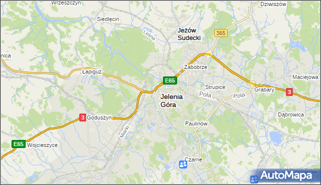 mapa Jelenia Góra, Jelenia Góra na mapie Targeo