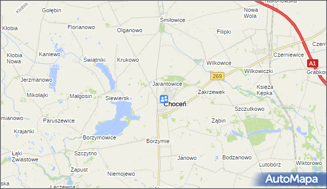 mapa Jerzewo gmina Choceń, Jerzewo gmina Choceń na mapie Targeo