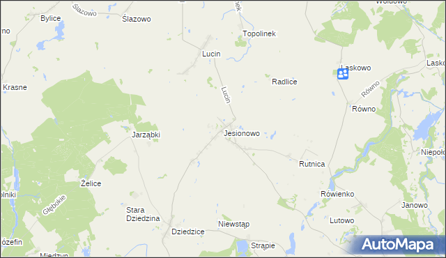 mapa Jesionowo gmina Przelewice, Jesionowo gmina Przelewice na mapie Targeo