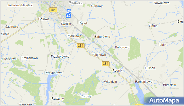 mapa Kąsinowo, Kąsinowo na mapie Targeo