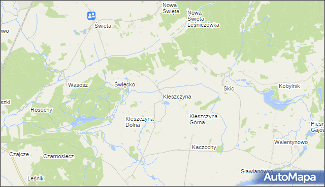 mapa Kleszczyna, Kleszczyna na mapie Targeo