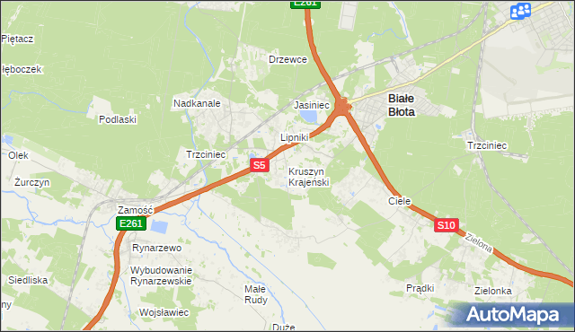 mapa Kruszyn Krajeński, Kruszyn Krajeński na mapie Targeo