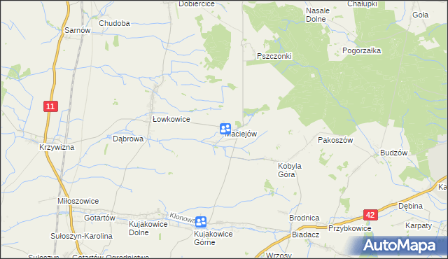 mapa Maciejów gmina Kluczbork, Maciejów gmina Kluczbork na mapie Targeo