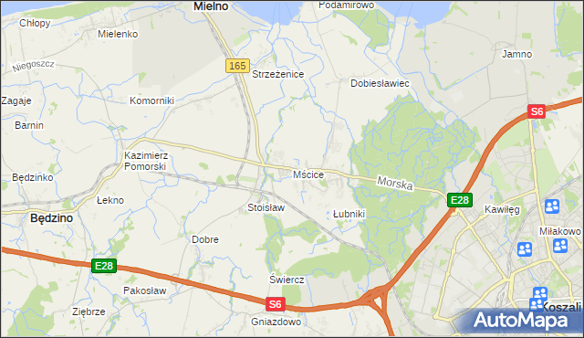 mapa Mścice, Mścice na mapie Targeo