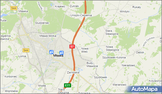 mapa Nowa Wieś gmina Szydłowo, Nowa Wieś gmina Szydłowo na mapie Targeo