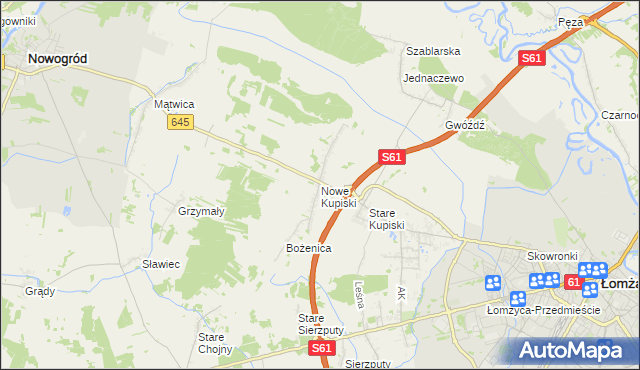 mapa Nowe Kupiski, Nowe Kupiski na mapie Targeo