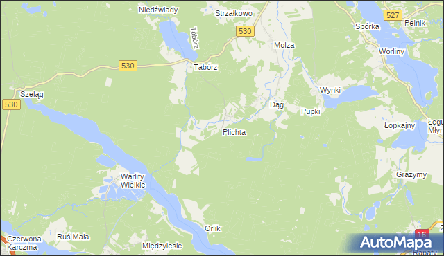 mapa Plichta, Plichta na mapie Targeo