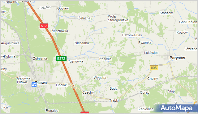 mapa Poschła, Poschła na mapie Targeo