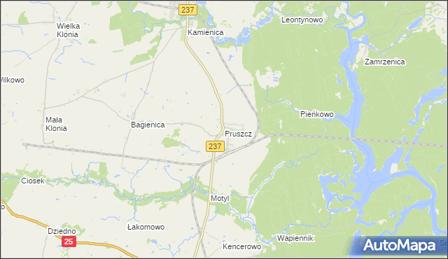 mapa Pruszcz gmina Gostycyn, Pruszcz gmina Gostycyn na mapie Targeo