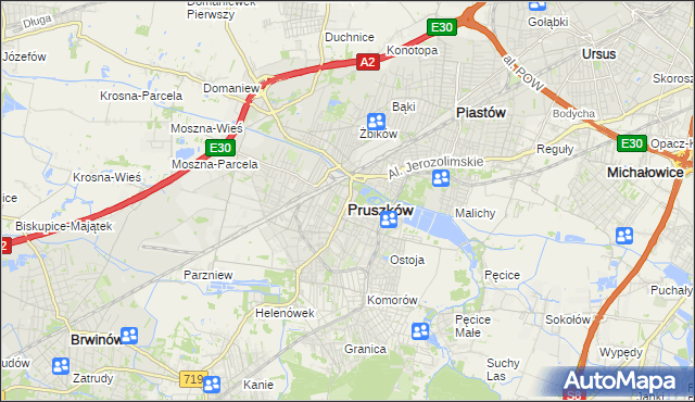 mapa Pruszków, Pruszków na mapie Targeo