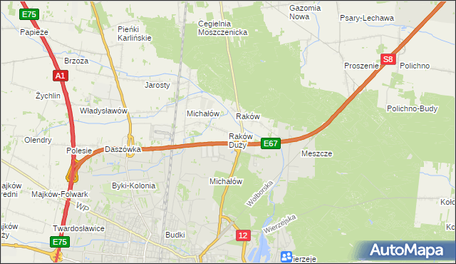 mapa Raków Duży, Raków Duży na mapie Targeo