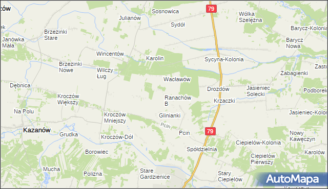 mapa Ranachów B, Ranachów B na mapie Targeo