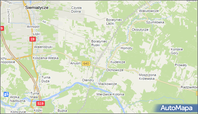 mapa Siemiatycze-Stacja, Siemiatycze-Stacja na mapie Targeo