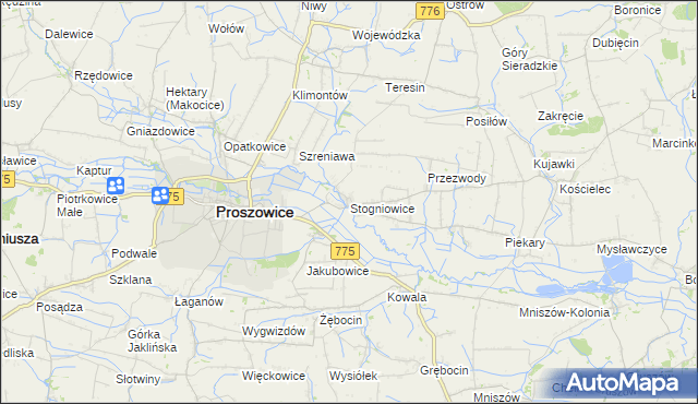 mapa Stogniowice, Stogniowice na mapie Targeo