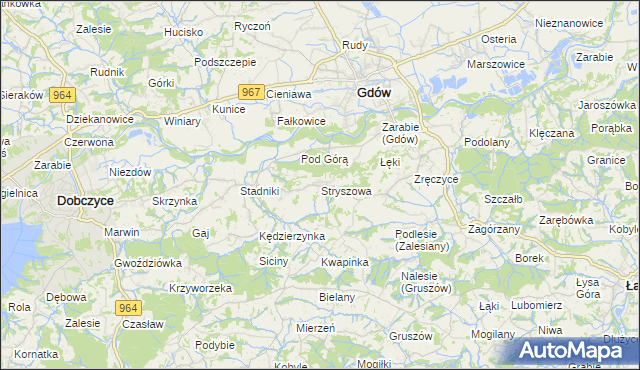 mapa Stryszowa, Stryszowa na mapie Targeo