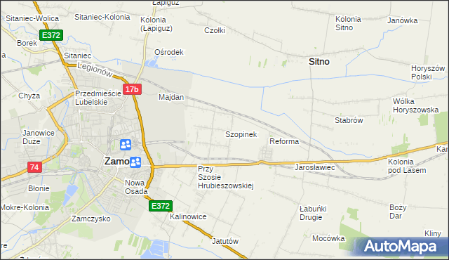 mapa Szopinek, Szopinek na mapie Targeo