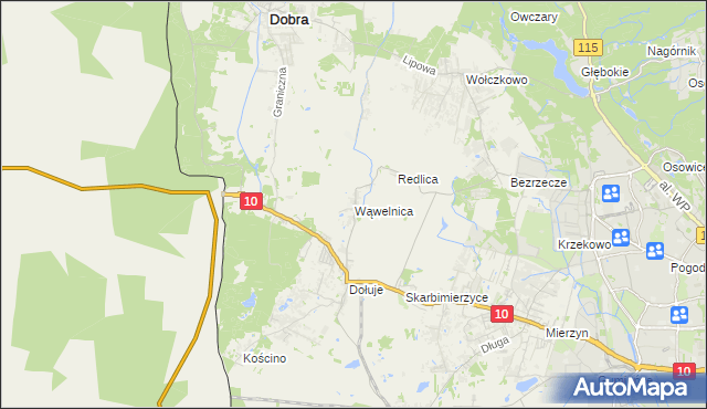 mapa Wąwelnica, Wąwelnica na mapie Targeo