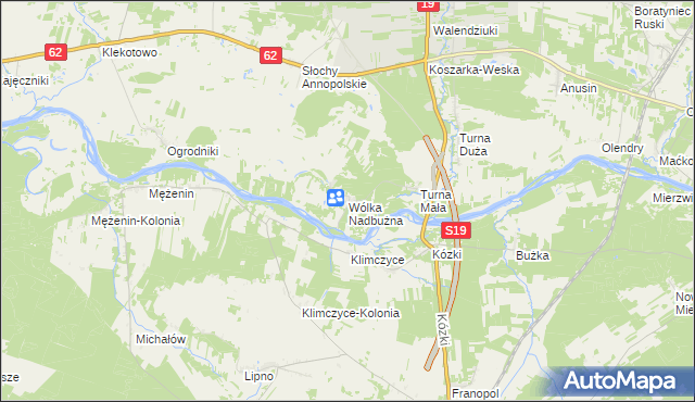 mapa Wólka Nadbużna gmina Siemiatycze, Wólka Nadbużna gmina Siemiatycze na mapie Targeo