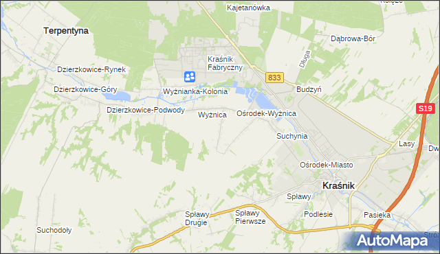 mapa Wyżnica-Kolonia, Wyżnica-Kolonia na mapie Targeo