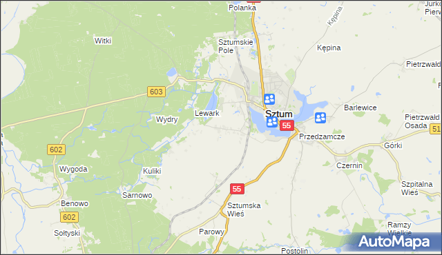 mapa Zajezierze gmina Sztum, Zajezierze gmina Sztum na mapie Targeo