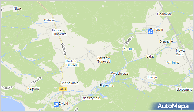 mapa Zakrzów Turawski, Zakrzów Turawski na mapie Targeo