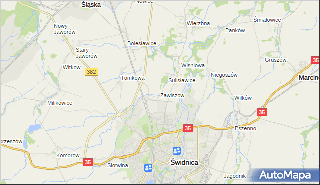 mapa Zawiszów, Zawiszów na mapie Targeo