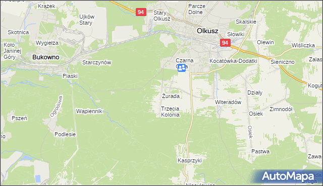 mapa Żurada, Żurada na mapie Targeo