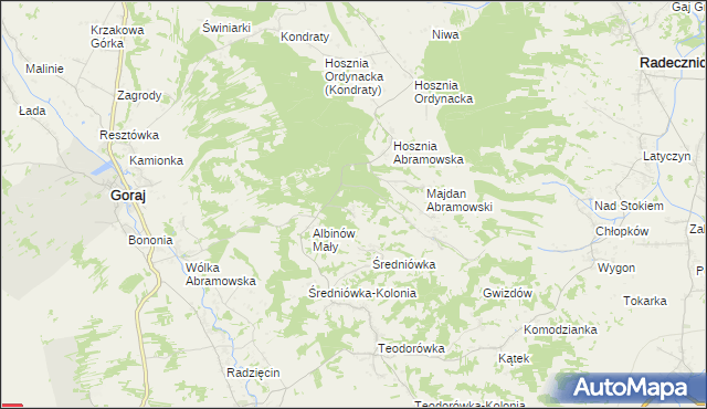 mapa Albinów Duży, Albinów Duży na mapie Targeo