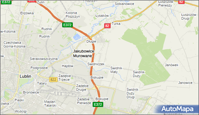 mapa Biskupie-Kolonia gmina Wólka, Biskupie-Kolonia gmina Wólka na mapie Targeo